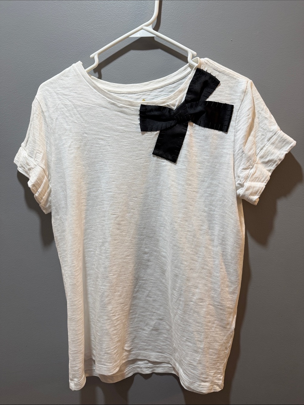 kate spade White Short Sleeve Tee with Black Bow